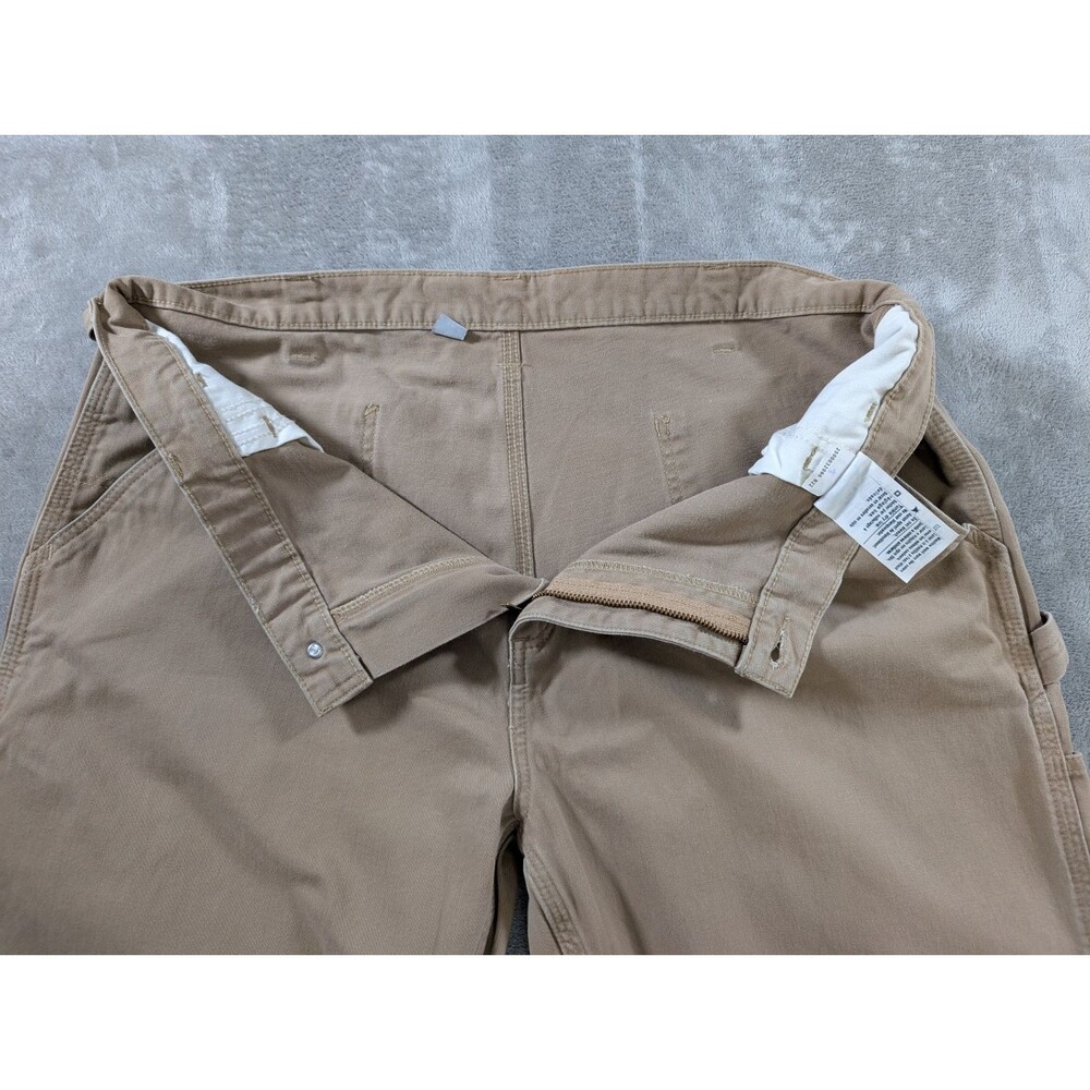Carhartt Relaxed Straight Twill Dungaree Pants 40x30 Khaki Workwear - Picture 5 of 11